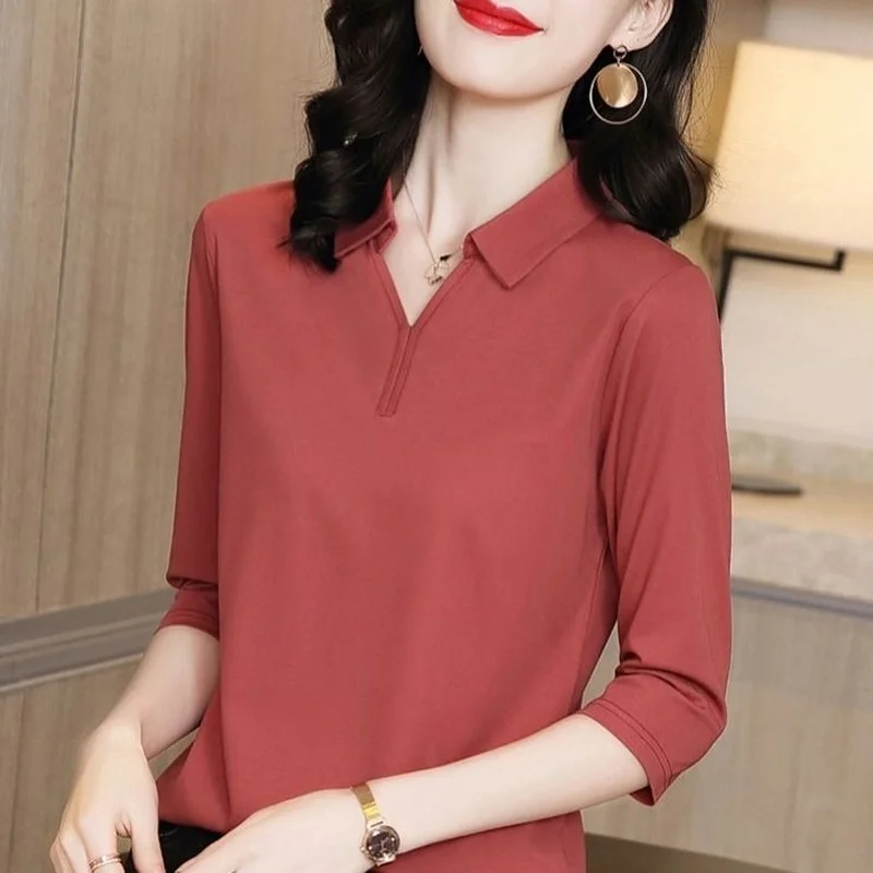 

T Shirt Female Women Solid color Tshirt Cotton 2021 Spring Autumn Tee Shirt Lady Tops Basic Casual plus size L-5XL