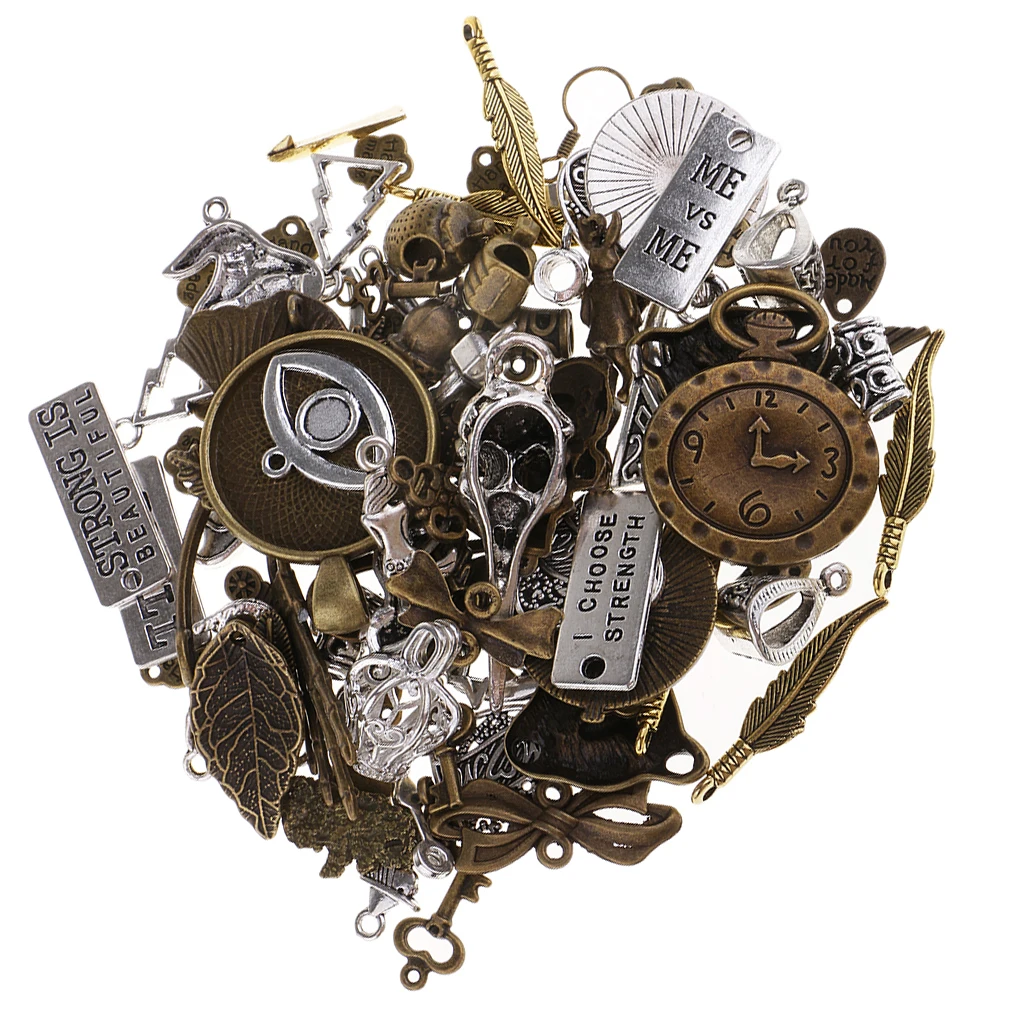 

100 Grams Retro Steampunk Clock Gear Pendant Charms Jewelry DIY Making Craft