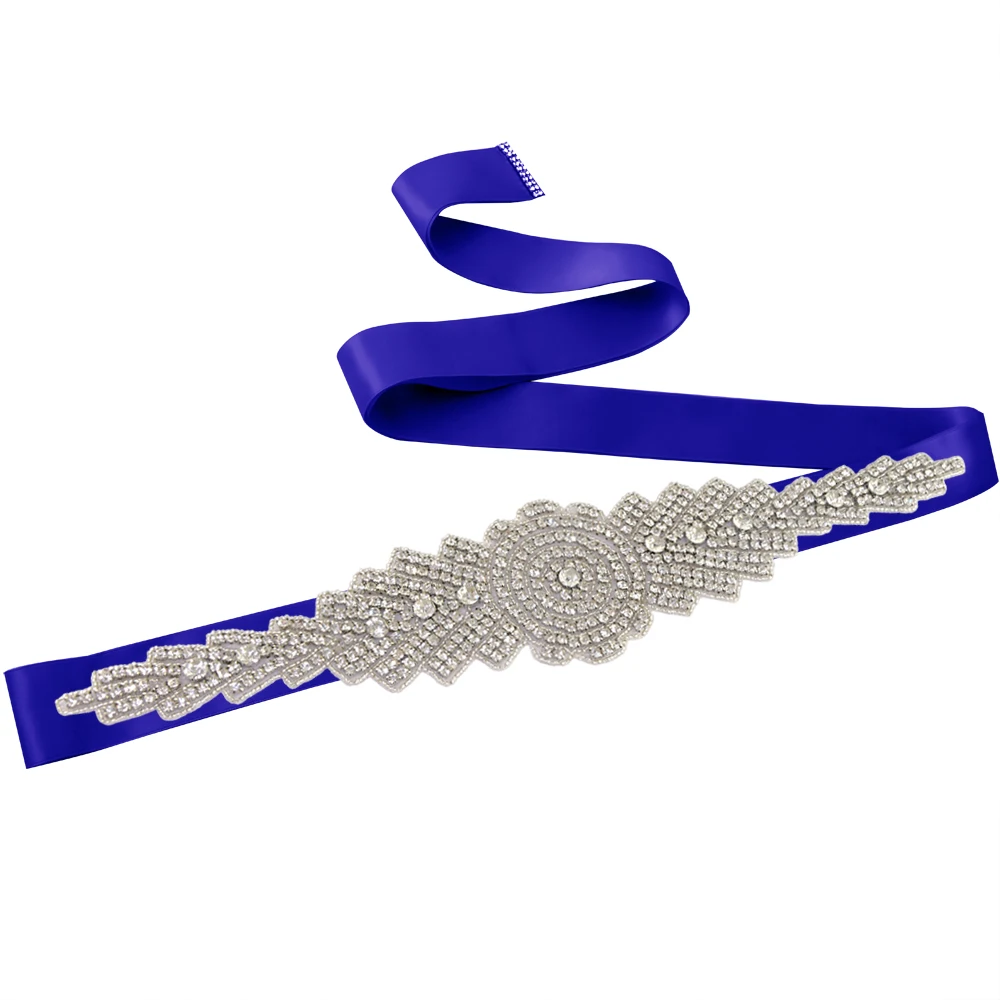 royal blue TRiXY S23 Кристальный свадебный пояс стразы свадебный пояс для невесты свадебные пояса свадебные аксессуары пояс для вечернего платья - Цвет: royal blue