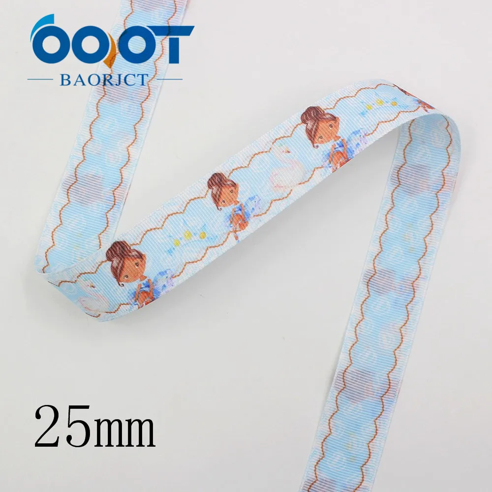 OOOT BAORJCT I-191123-2615, 25 мм 10 ярдов двухсторонний мультфильм девушка корсажные ленты, лук Кепка, одежда, украшения для вечеринки сделанные своими руками - Цвет: I-191123-2619