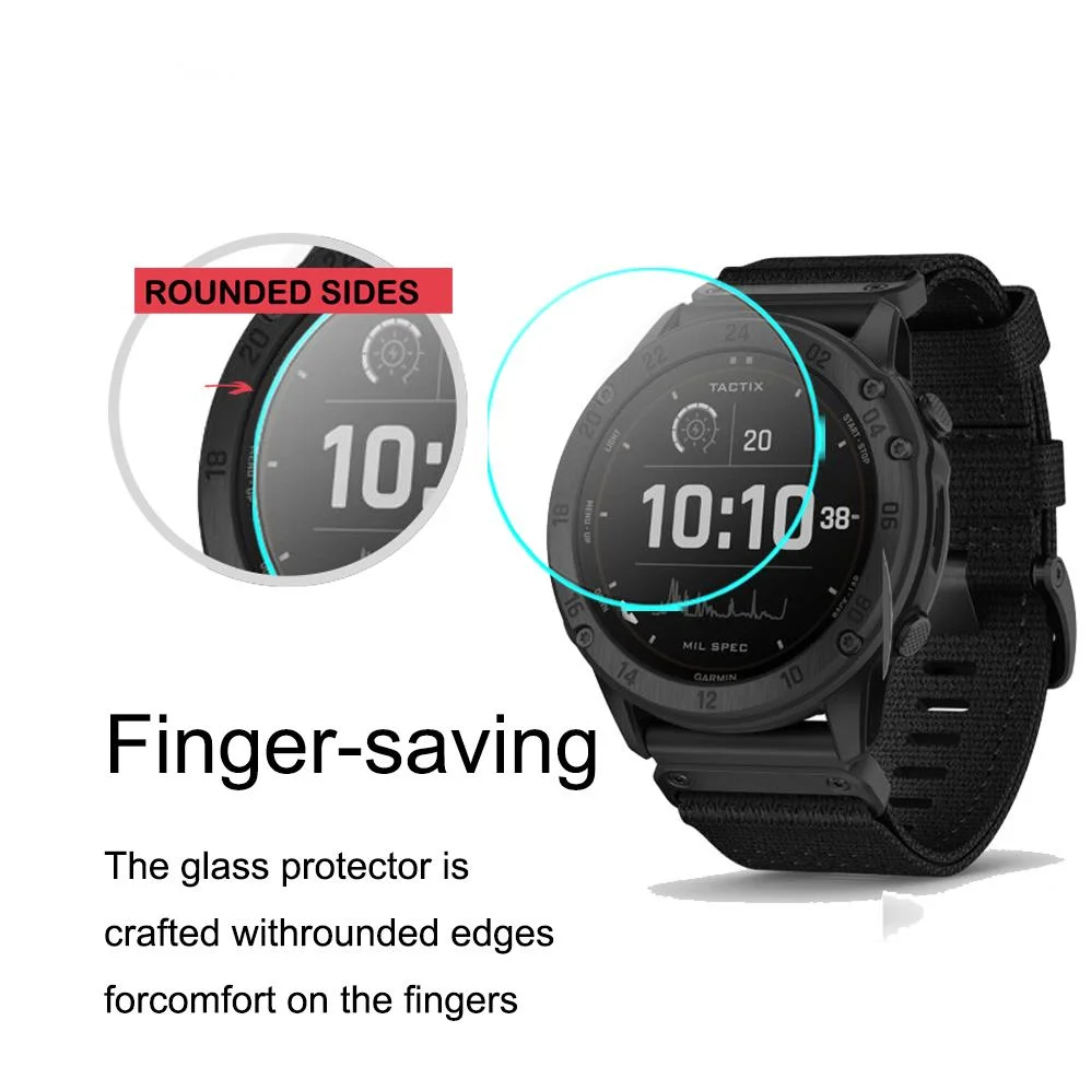 Защитное стекло для часов Garmin Tactix Delta 2.5D 2 шт. прозрачное водонепроницаемое