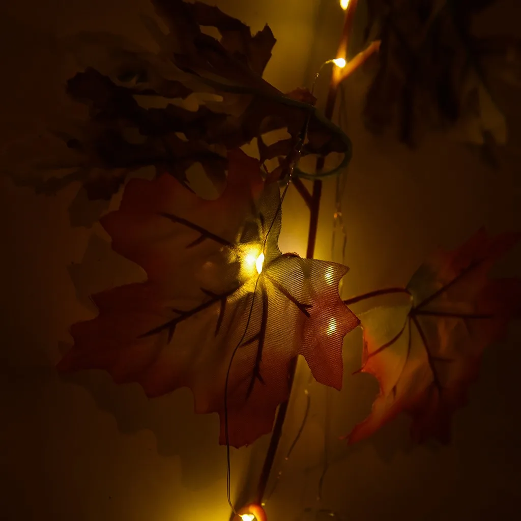 1 5 м светодиодный светильник осень Тыква кленовые листья Гирлянда Декор Ручной