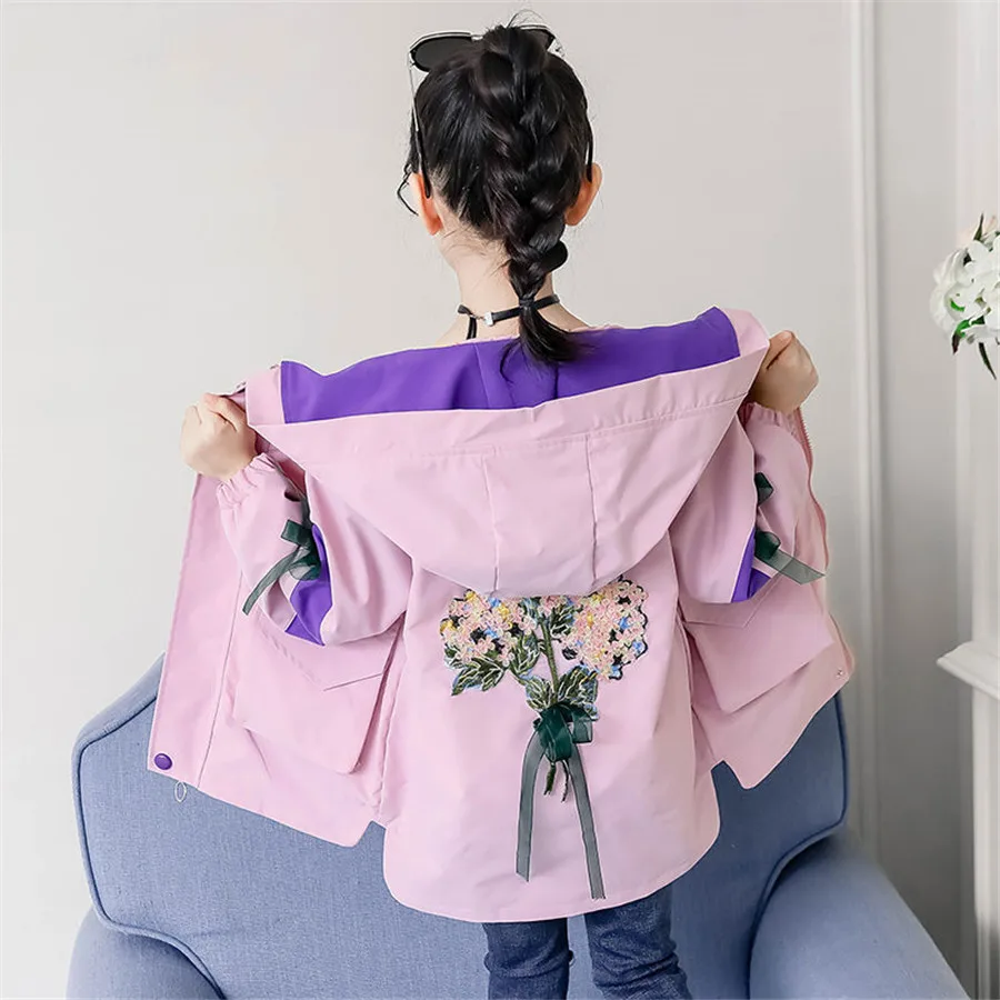 Детская одежда для маленьких девочек Пальто Сезон весна осень Плащ Тренч верхняя