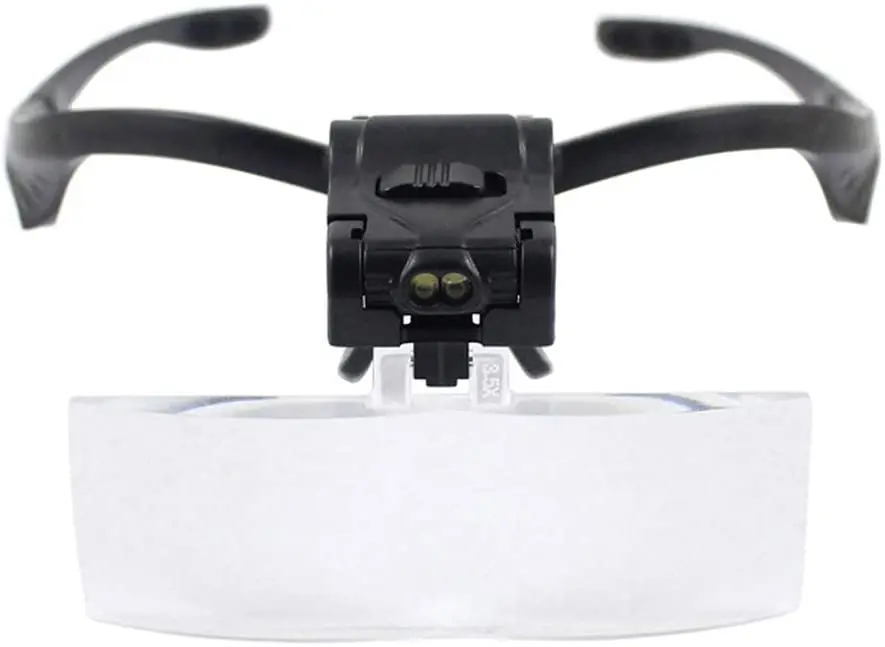 Оголовье лупа Ремонт глаз Лупа 2 светодиодный светильник 1 0/1 5/2 0/2 5/3 5x 5PC СТЕКЛО es