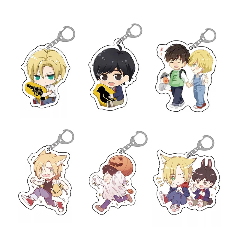 Японское аниме банан рыба акриловый брелок ясень рысь Окумура Eiji модный