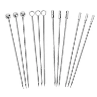 stainless steel cocktail picks fruit stickstoothpicks for party bar tools drink stirring sticks martini picks party