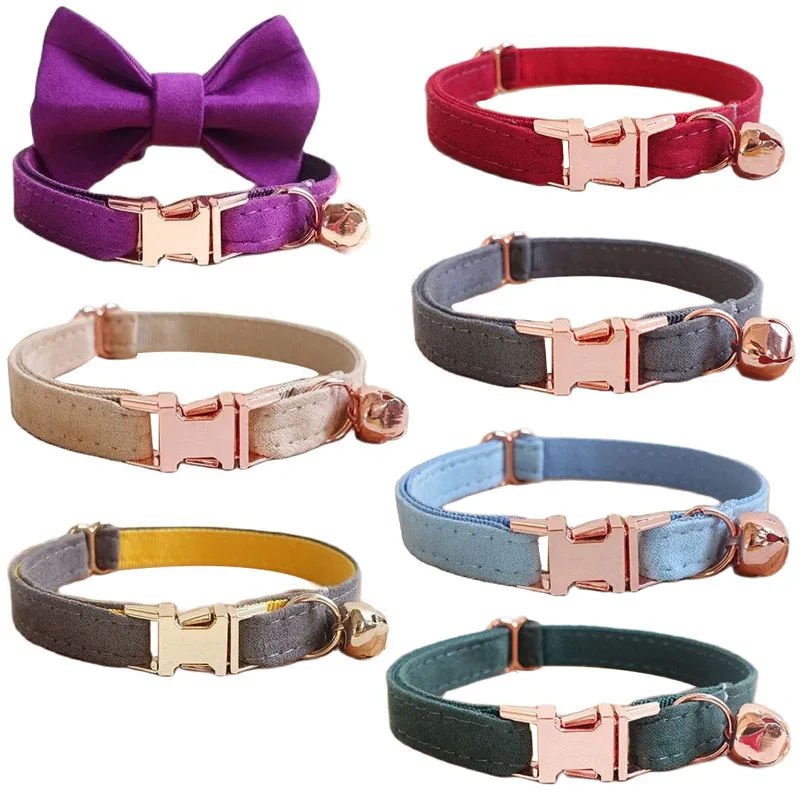 Персонализированный ошейник для кота с именная табличка галстук-бабочка