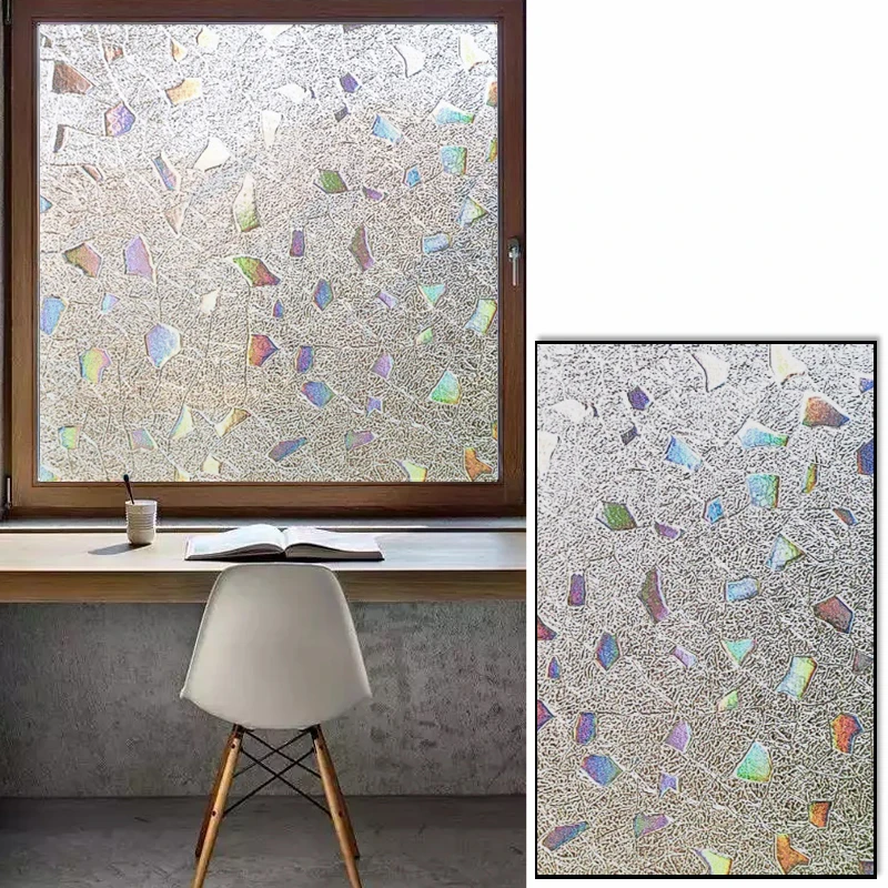 

3D Window Film Privacy Decorative Film Non-Adhesive Static Cling Glass Sticker For Home Kitchen Office