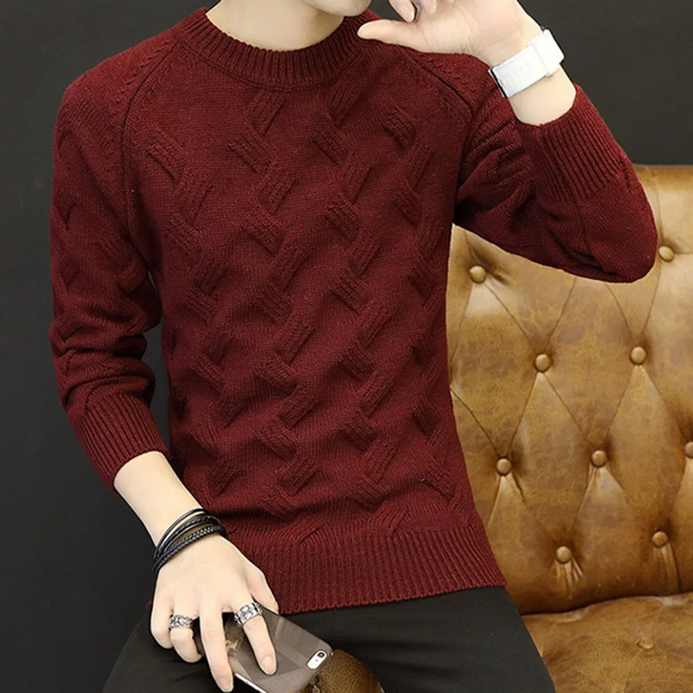Осень зима 2019 мужской свитер Повседневный тонкий толстый теплый модный