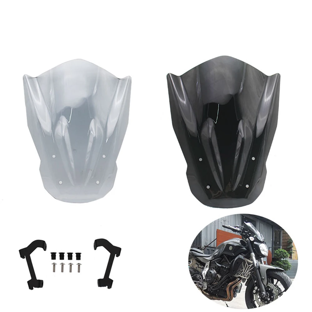Лобовое стекло мотоцикла с монтажным кронштейном для YAMAHA MT07 MT 07 2014 2015 2016 2017 FZ07 FZ
