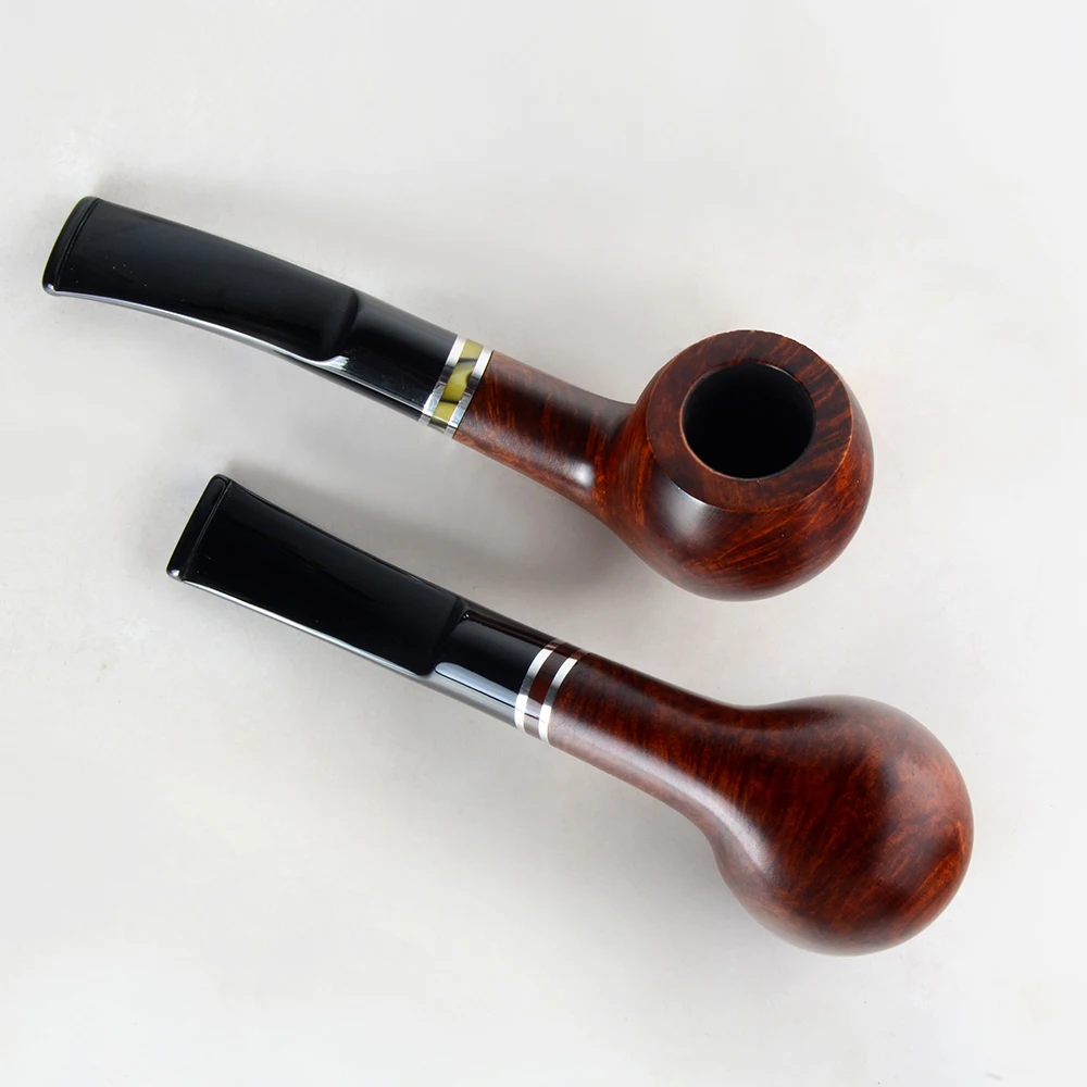 Бриар трубы табака курительная труба гладкая отделка 9 мм фильтр изогнутая форма