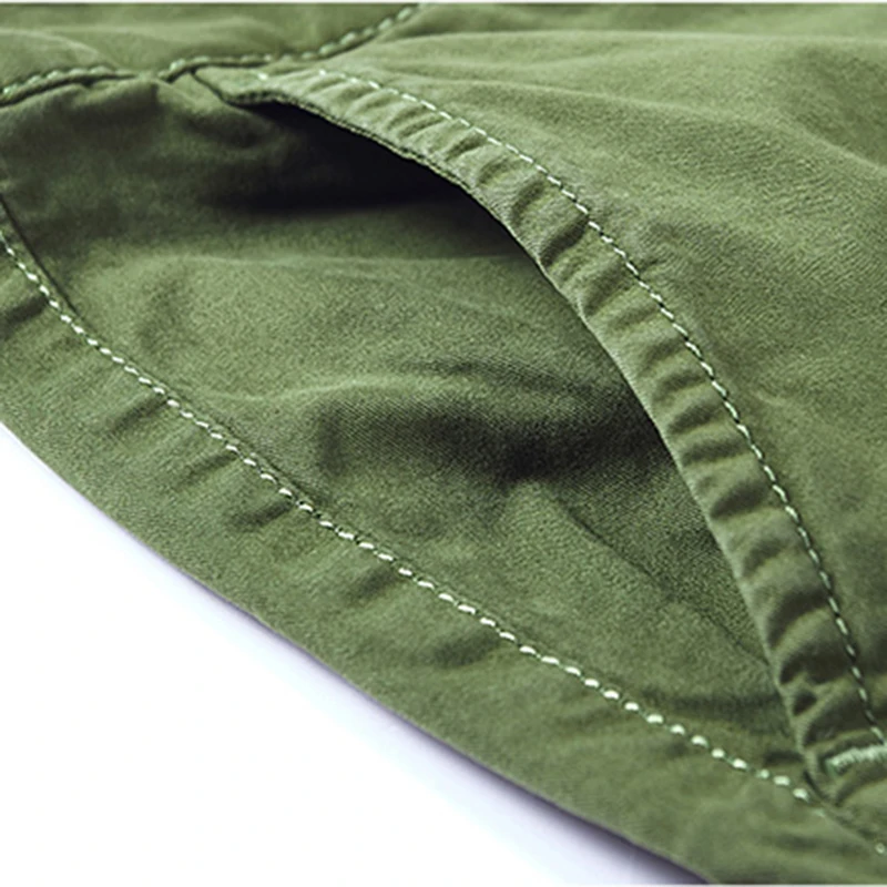 

iSurvivor 2021 Men Summer Patchwork Knee Length Cotton Shorts Outwear Male Casual Fashion Slim Fit Large Size Cargo Shorts Men