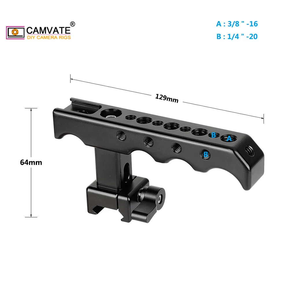 CAMVATE Quick Release НАТО сверху сыр ручка с 1/4 &quot 20 &amp 3/8&quot 16 монтажными отверстиями и