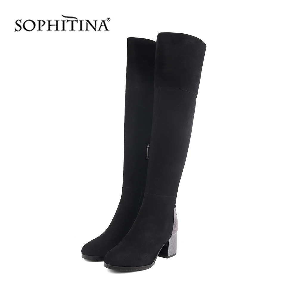 SOPHITNA/модные женские ботинки Новинка Зимние Сапоги выше колена из