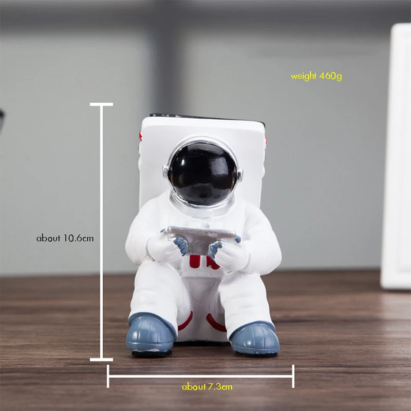 homhi astronaut mobile phone holder creative resin spaceman figurine statue nordic home room decoration accessories hbj 038 free global shipping