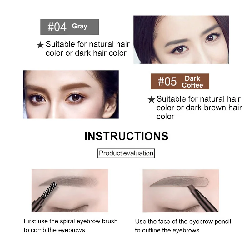 Beauty Automatically Rotate Eyebrow Pencil Waterproof Easy To Color Double-end Pen MakeupR1 | Красота и здоровье
