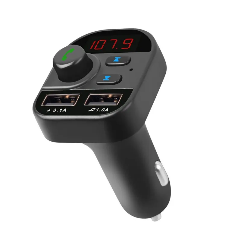

Bluetooth-compatible FM Transmitter Car Kit Dual USB Car Charger Hands Free MP3 Music Player LED Display Support TF/U Disk