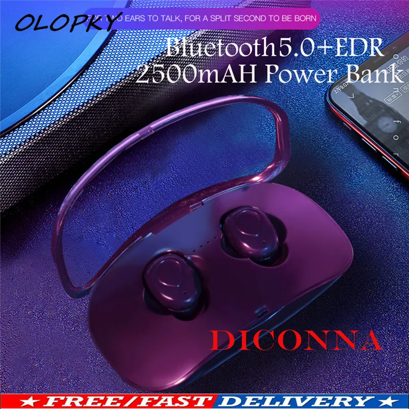 Беспроводные наушники off white TWS Mini bluetooth 5 0 стерео вкладыши гарнитура с коробкой