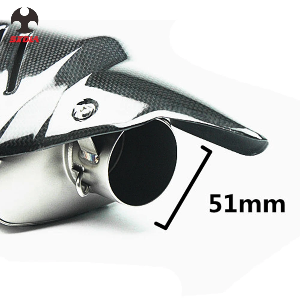 51 мм мотоцикл полная система глушитель трубы из углеродного волокна