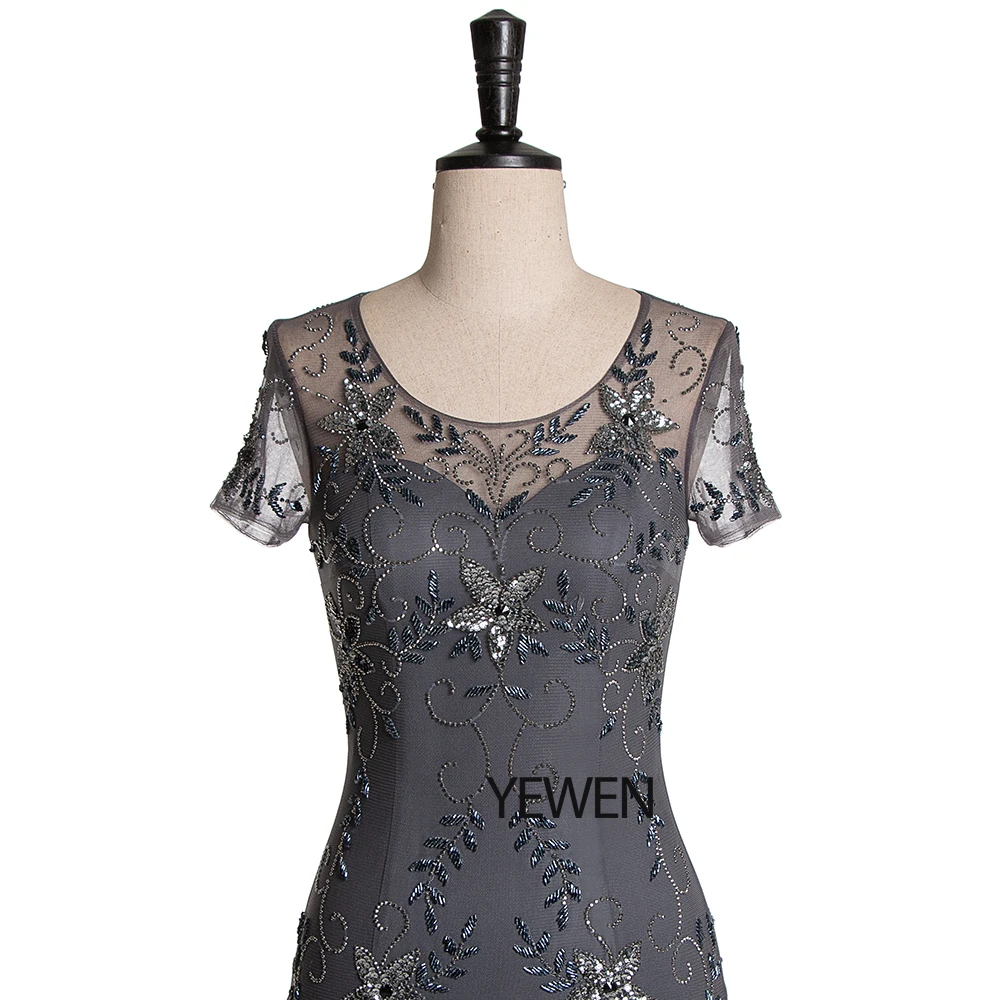 Grak серый Русалка платья для выпускного вечера Короткие 2019 v образным вырезом