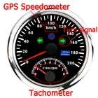 Водонепроницаемый GPS-датчик скорости, 85 мм, 120200 кмч, с тахометром, 0-8000 обмин, красная подсветка, для мотора, яхты, лодки, автомобиля
