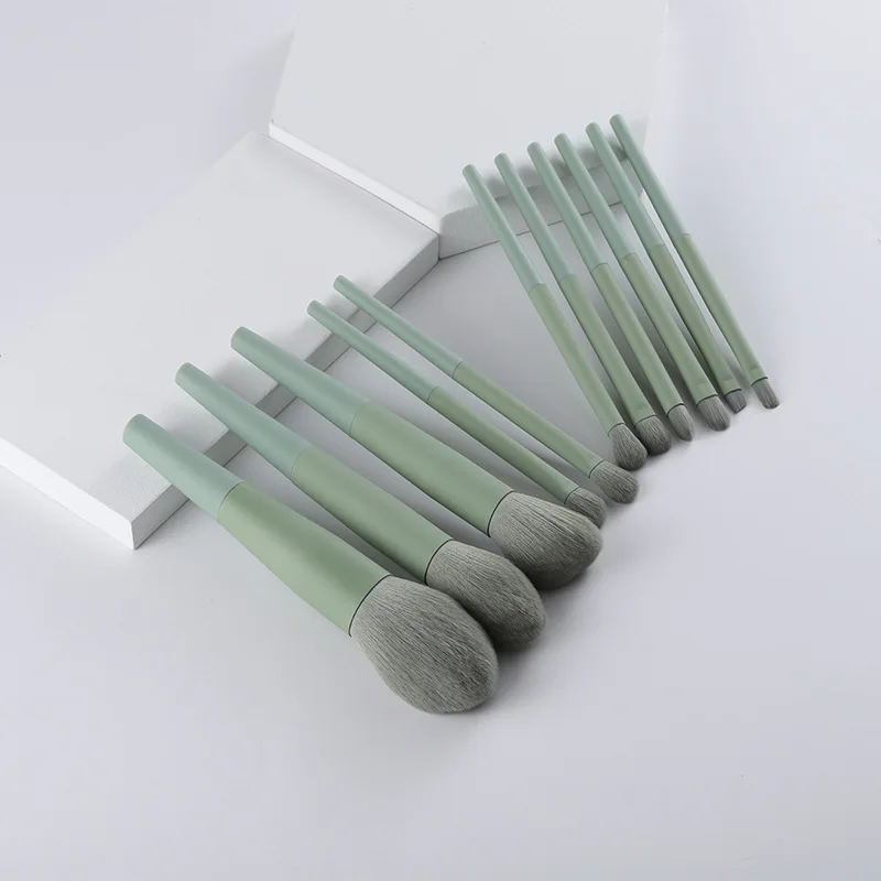 11 шт. бледно зеленый набор кистей для макияжа|Аппликатор теней век| |