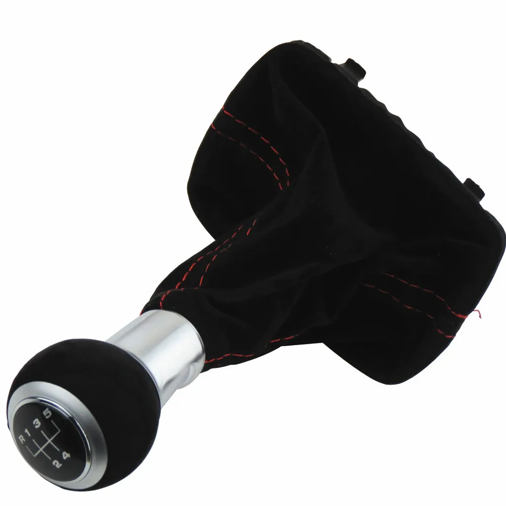 Высокое качество Черный 5/6 скорость полный замшевый кожаный рычаг переключения