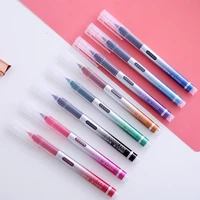 8 colorsbox 0 5mm roller gel pen blackcolored color ink straight liquid rollerball gel pen for school exam office stationery