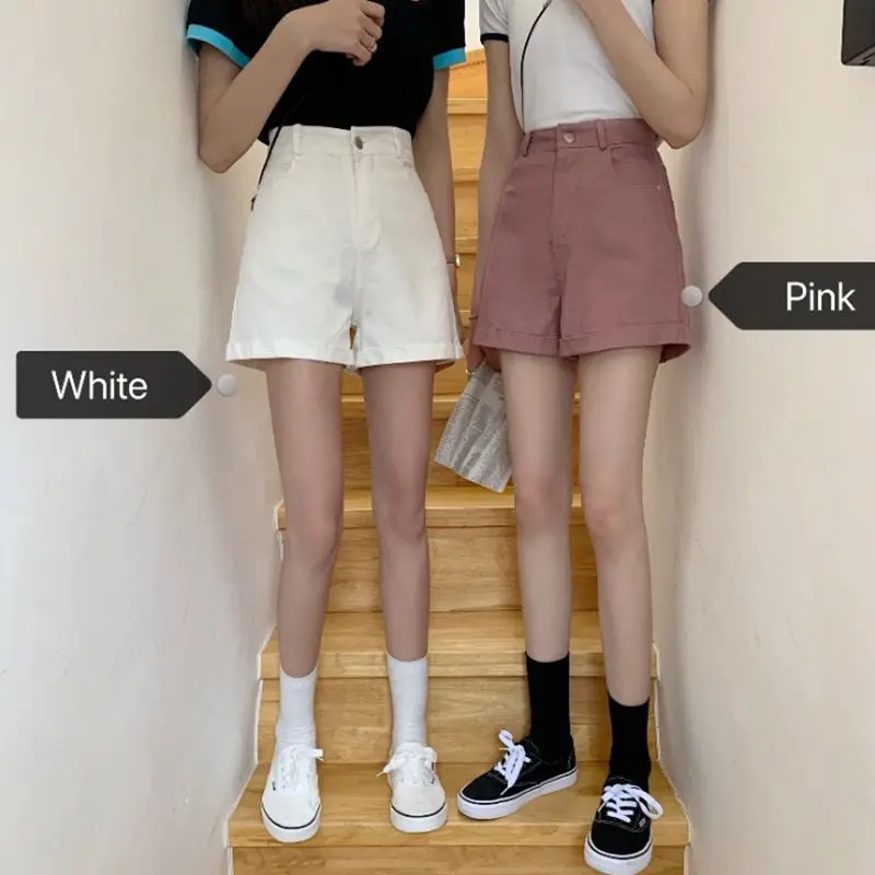 

Summer Casual Women's High Waist Jeans Denim Shorts Solid Color Casual Fashion Shorts