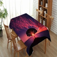 forest tree fashion home dining table waterproof and oil proof tablecloth decoration restaurant