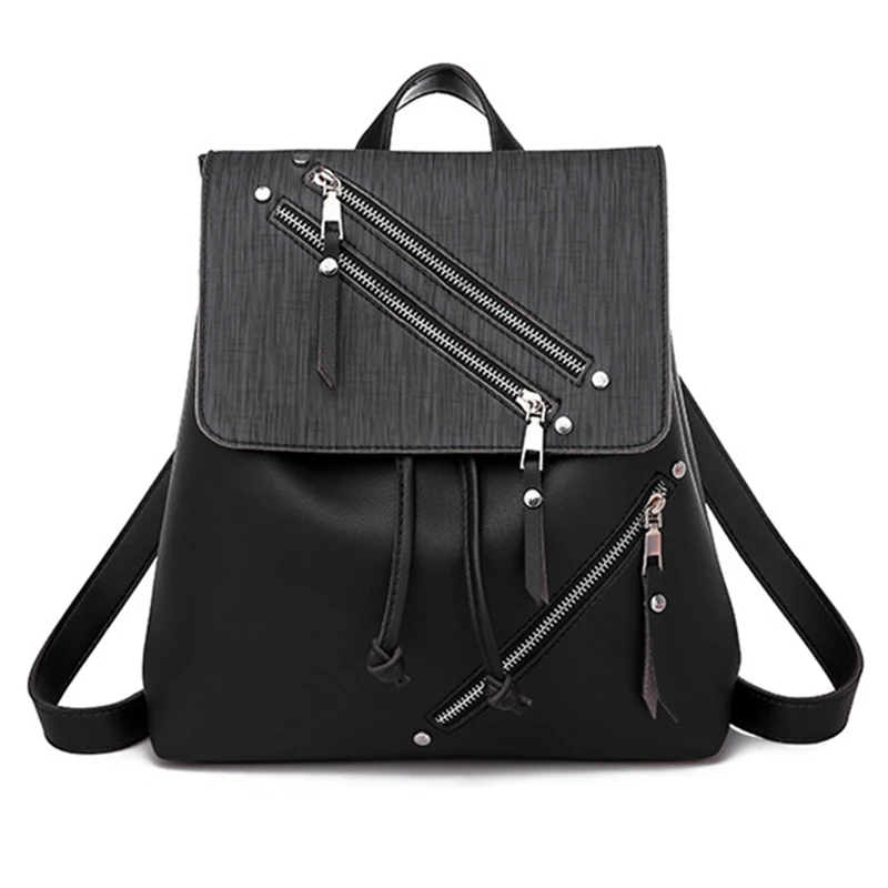 

Japanese Style Fresh Backpack Bags For Women Casual Fashion Student School Bags PU Backpack Simple Lady Travel Bags Korean H079