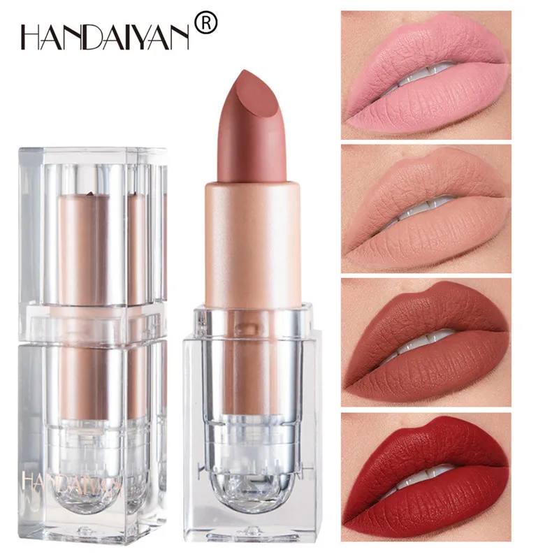 12 цветов маленькая матовая губная помада с ледяным кубом нюдовая стойкая