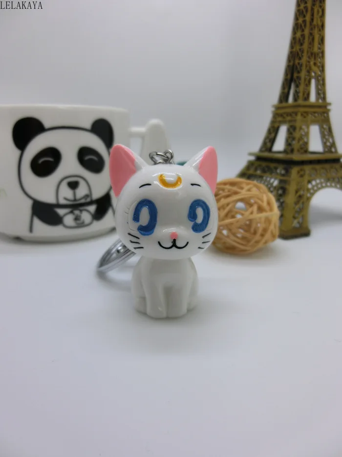 Аниме экшн фигурка розовая Луна Кот Очаровательные Брелки подвеска Кукла на