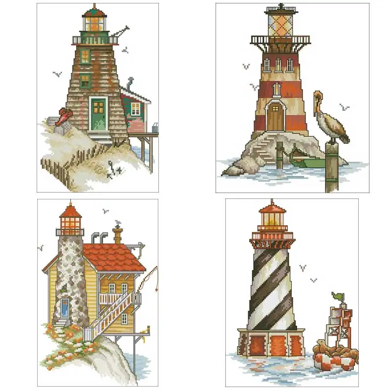 

Морской Маяк узоры для вышивания 11CT 14CT 18CT Сделай Сам Вышивка крестом наборы для ухода за кожей оптовая продажа крестиком Наборы вышивка рук...