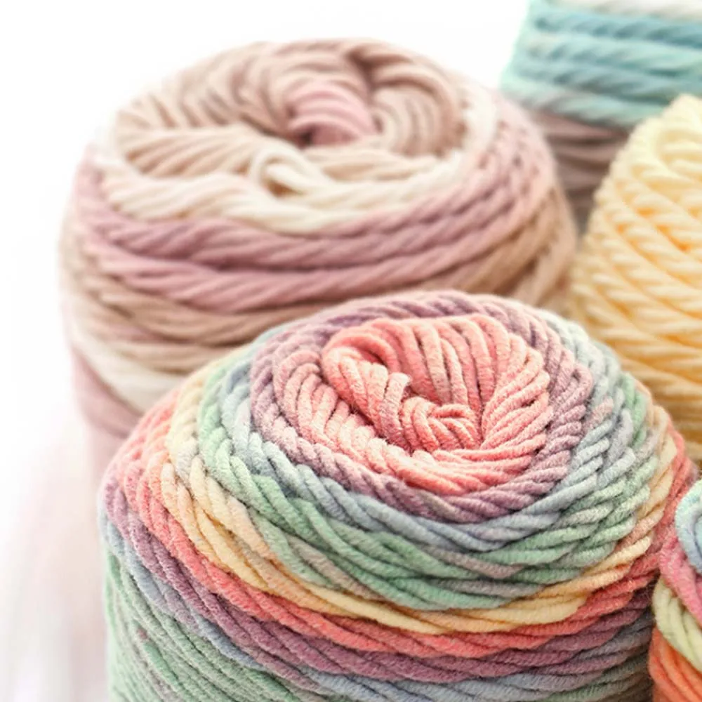 5 Strand Радуга сегмент окрашенная пряжа из шерсти DIY ручной вязки поделки Детские
