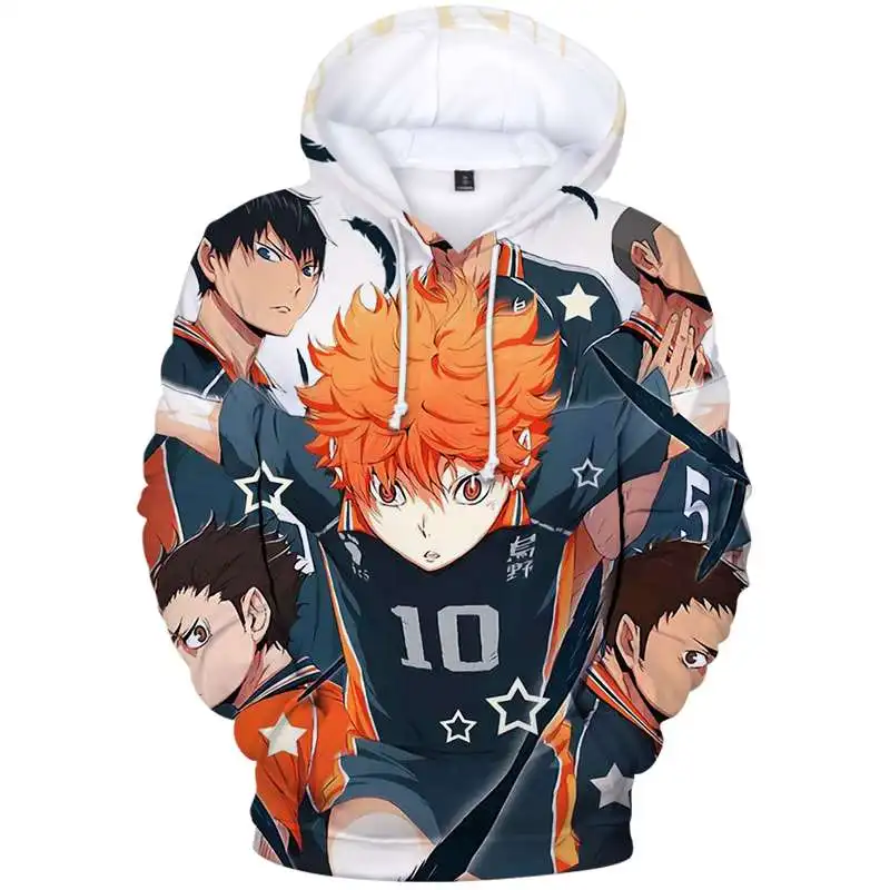 

2021 New Hoodie Anime Haikyuu Print Men T Hoodies Autumn Winter Hot Slae Sweatshirts Women Cosplay Hooded Haikyuu Anime Hooded