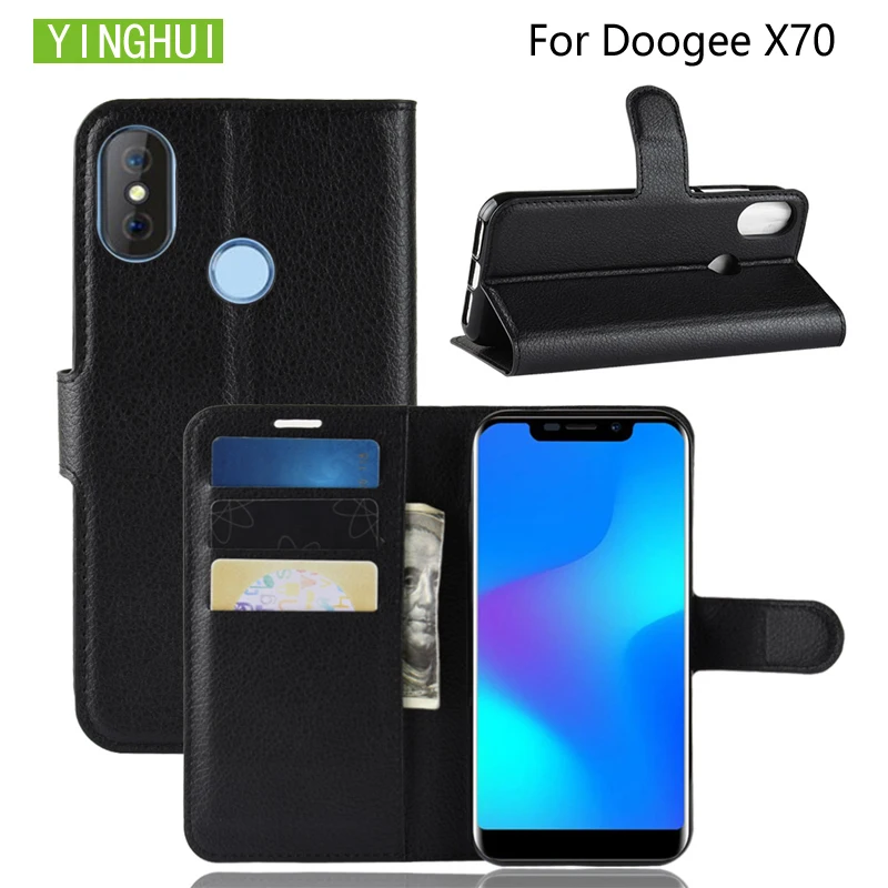 Высококачественный флип чехол Для Doogee x10 кожаный для телефона X60L Чехол X70