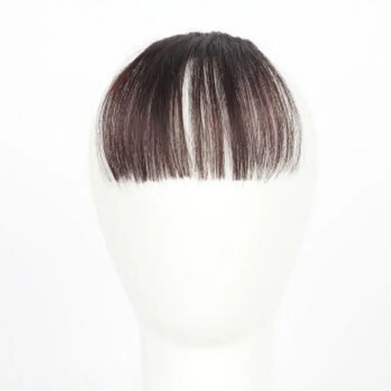 Dark Brown Аксессуары для укладки волос, накладные волосы, челка, накладные волосы, на клипсах спереди, аккуратные челки для женщин, черный, коричневый цвет - Цвет: Dark Brown