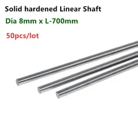 50pcs linear shaft rod Dia 8mm x length 700mm Cylinder Chrome Plated Liner Rods axis round bar SFC8x700mm CNC parts 3D printer