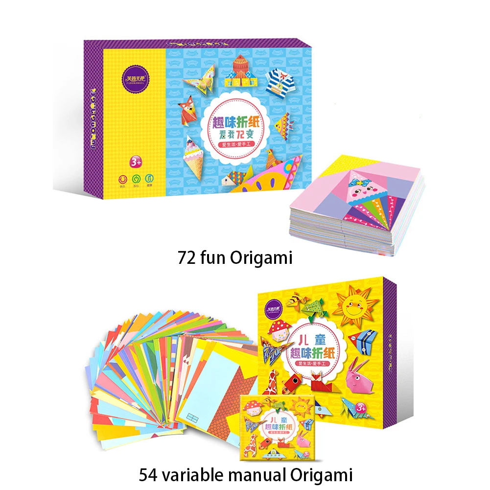 

3D Cartoon Animal Origami Handcraft Paper Art Learning Educational Toys Montessori Toys DIY Kids Craft Toy for Children 54 Pages