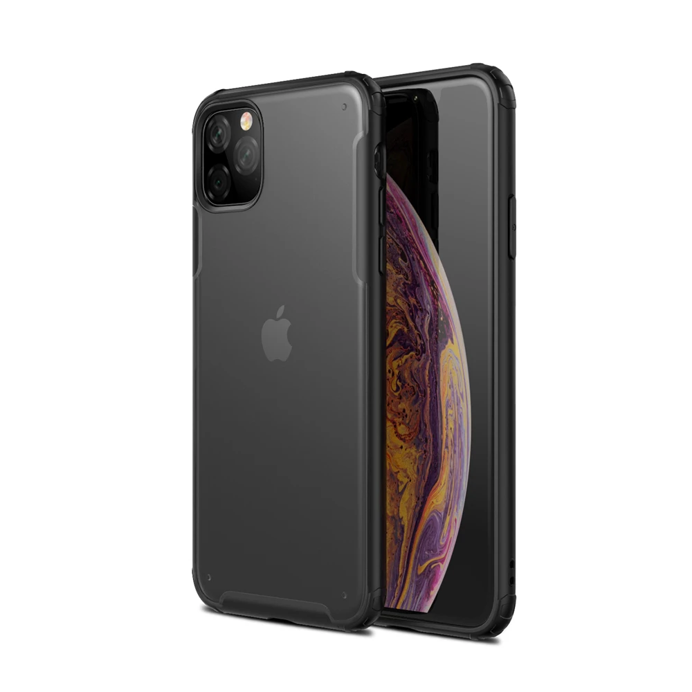 Для iPhone 11 Pro Max чехол 2019 прозрачный Гибридный Матовый ТПУ + ПК Противоударный