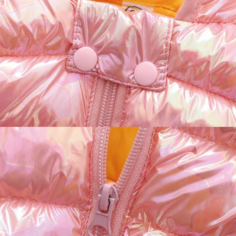 

2021 Colorful Sequins Vest Children Jackets Baby Girls Clothes Winter Cartoon Windproof Coat Hooded Warm Outwear Waistcoat