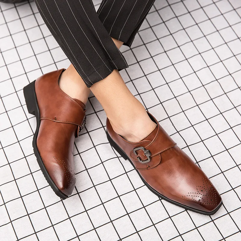 

Business Casual Men Shoes PU Leather Dress Shoes For Men Formal Office Flats Adult Shoes Male Party Wedding Footwear