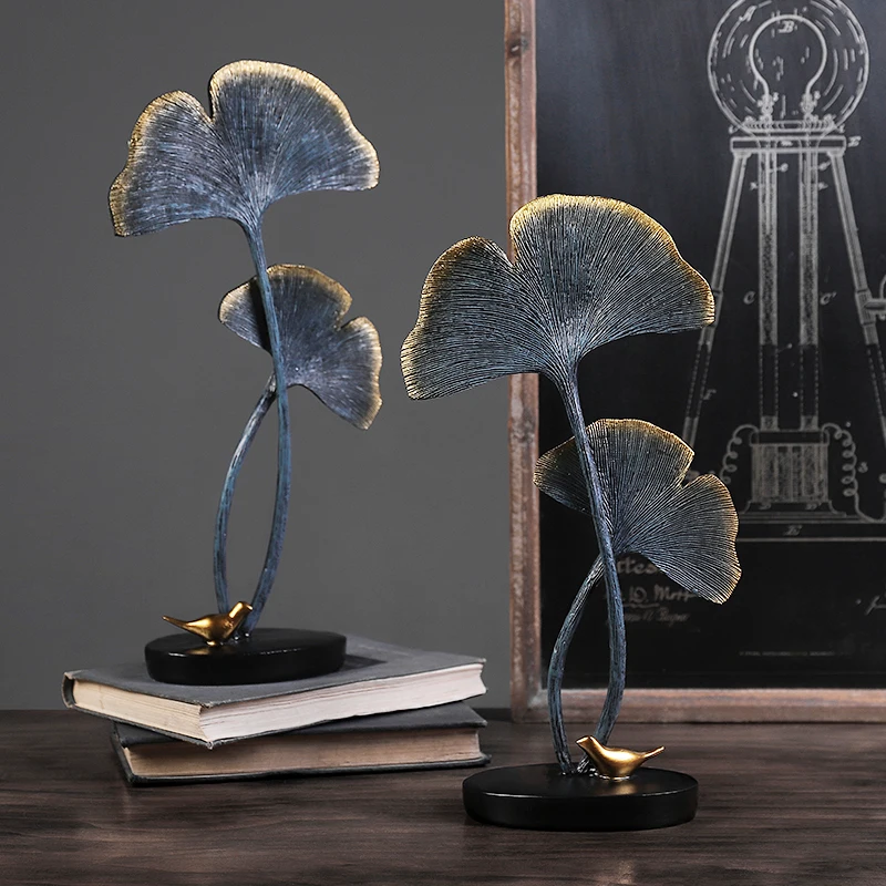 Декоративная скульптура в виде листьев гинкго стиле ретро настольное ремесло