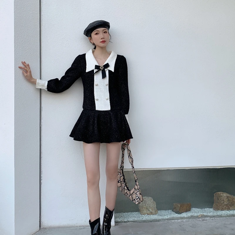 Женская обувь в винтажном стиле С отложным воротником с бантом Воротник Короткое