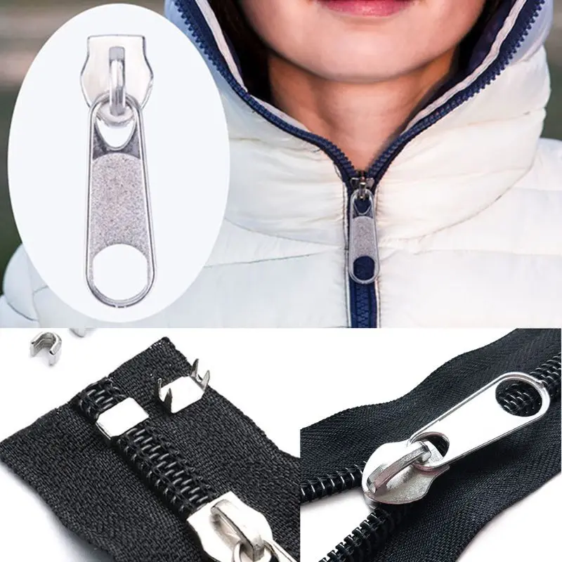 

85pcs/set Zipper Repair Kit Sewing Jacket Slider Install Plier Metal Lock Pull Replacement Head Garment Accessories Sleeping Bag