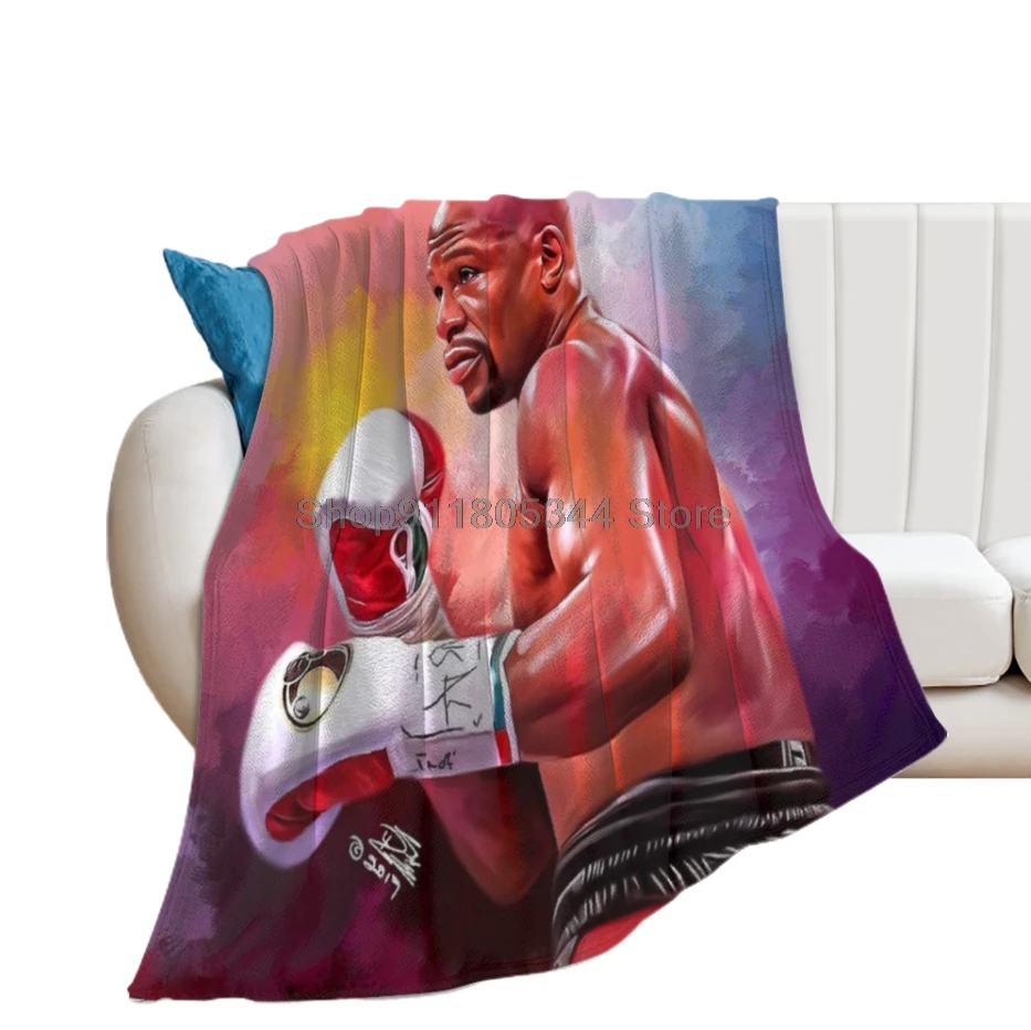 

Floyd Mayweather Throw Blanket Fuzzy Warm Throws for Winter Bedding 3D Printing Soft Micro Fleece Blanket
