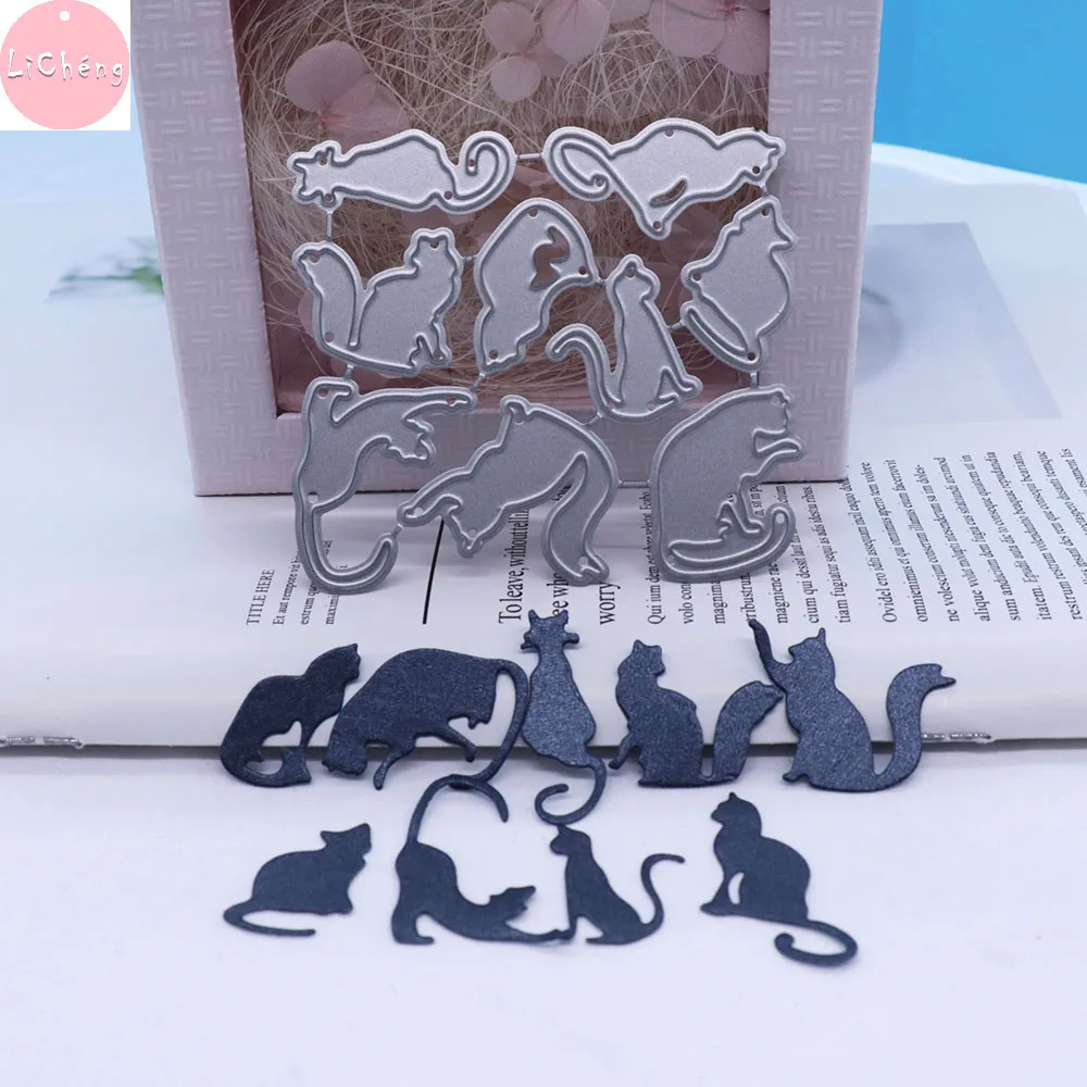 Милые кошки металлические резные штампы Скрапбукинг фото открытки в альбом