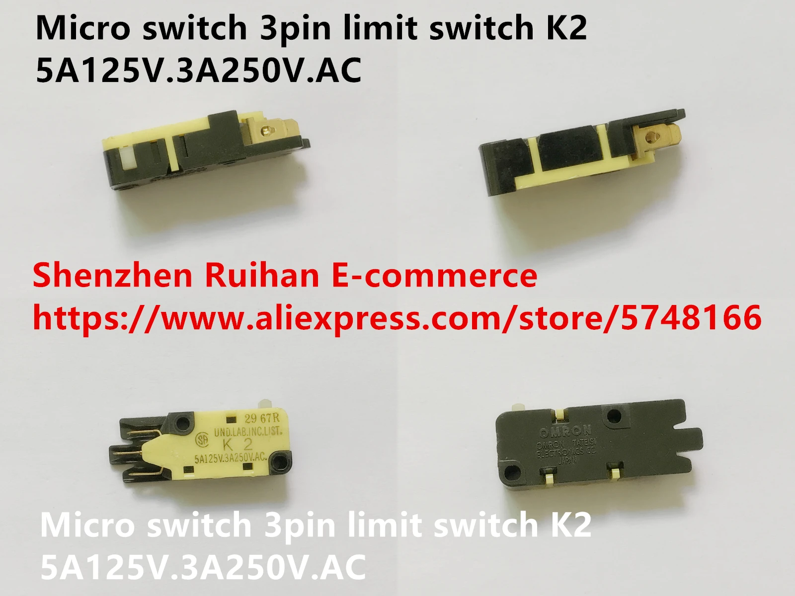 Оригинальный новый 100% микро-переключатель 3pin концевой переключатель K2 5A125V.3A250V.AC