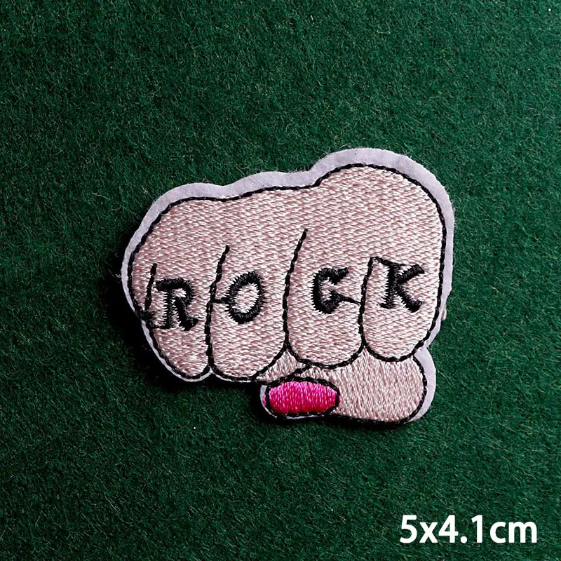 2 шт./лот вышитые нашивки в стиле панк-хиппи-рок для одежды металлические